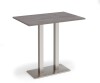 Dams Eros Rectangular Poseur Table with Flat Brushed Steel Rectangular Base & Twin Uprights - Grey Oak