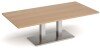 Dams Eros Rectangular Coffee Table with Flat Brushed Steel Rectangular Base & Twin Uprights 1600 x 800mm - Beech