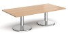 Dams Pisa Rectangular Coffee Table With Round Bases 1600 x 800mm - Beech