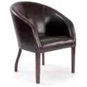 Nautilus Metro Modern Curved Leather Effect Armchair