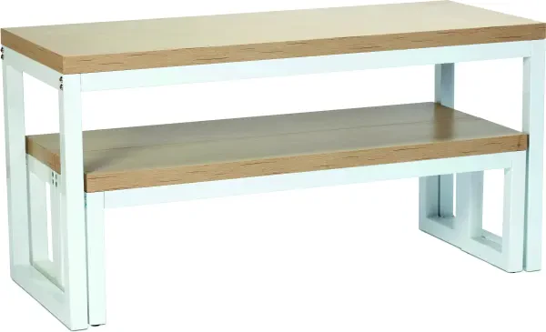 Spaceright Cube Table & Bench Set - Oak