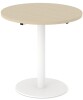 Narbutas Round Table with White Metal Base, Amber Oak Mfc