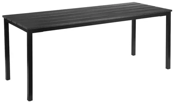 EKO 4 Leg Rectangular Black Dining Table - 1800 x 690mm