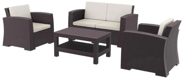 Siesta Monaco Rattan Lounge Set - Brown