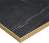 Zap Omega Laminate Marble Rectangular Table Top with Gold Edge - 1200 x 700mm - Black Marble