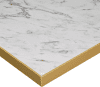 Zap Omega Laminate Marble Rectangular Table Top with Gold Edge - 1200 x 700mm - White Marble